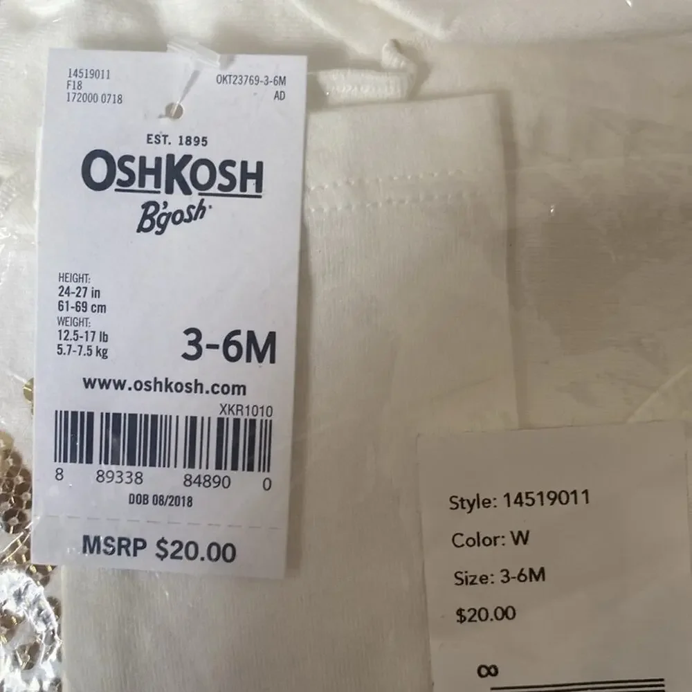 Oshkosh Bgosh Gold Sequined Snowflake Long Sleeve Top